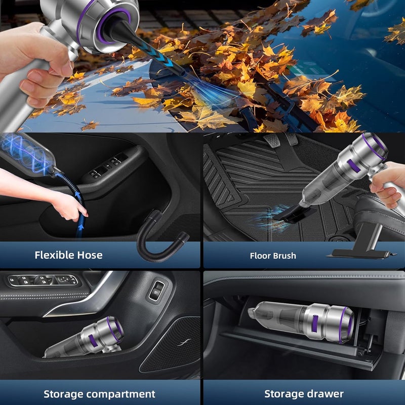 WINWEND Car Vacuum Cleaner High Power - 22000PA Portable Car Vacuums 4 in 1 Compressed Air Duster & Blower Hand Held Vacuum Cordless with Brushless Motor for Cars Home Office Camping Ideal Gifts for Men women - Image 4